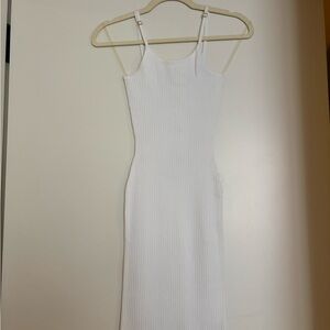 White Ribbed Dress